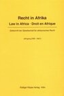 Buchcover Recht in Afrika. Law in Africa. Droit en Afrique. Zeitschrift der... / Recht in Afrika. Law in Africa. Droit en Afrique.