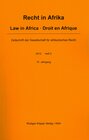 Buchcover Recht in Afrika. Law in Africa. Droit en Afrique. Zeitschrift der... / Recht in Afrika. Law in Africa. Droit en Afrique.