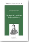Buchcover Der Begriff des Kontinuums bei Bernard Bolzano