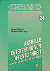 Buchcover Aktuelle Entstehung von Öffentlichkeit