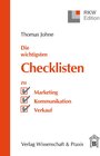 Buchcover Die wichtigsten Checklisten zu Marketing – Kommunikation – Verkauf.