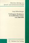 Buchcover Verborgene Strukturen in erzählenden Texten von 1900-1950