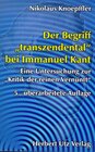 Buchcover Der Begriff »transzendental« bei Immanuel Kant