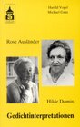 Buchcover Rose Ausländer - Hilde Domin. Gedichtinterpretationen
