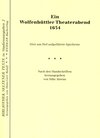 Buchcover Ein Wolfenbüttler Theaterabend 1654