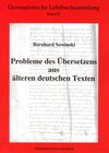 Buchcover Probleme des Übersetzens aus älteren deutschen Texten