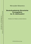 Buchcover Deutsch-polnische literarische Grenzgebiete im 18. Jahrhundert
