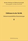 Buchcover Editionen in der Kritik 2