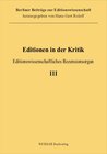 Buchcover Editionen in der Kritik 3