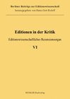 Buchcover Editionen in der Kritik 6