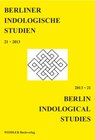 Buchcover Berliner Indologische Studien, Band 21