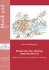 Buchcover Studien zum 250. Todestag Johann Matthesons