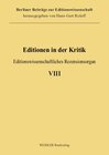 Buchcover Editionen in der Kritik 8