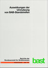 Buchcover Auswirkungen der Umnutzung von BAB-Standstreifen