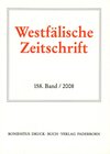 Buchcover Westfälische Zeitschrift. Zeitschrift für vaterländische Geschichte und Altertumskunde