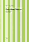 Buchcover Hermann Bahr / Zur Kritik der Moderne