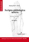 Buchcover Scripta philologica uetera