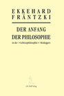 Buchcover Der Anfang der Philosophie in der >Lebensphilosophie< Heideggers