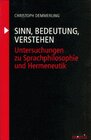 Buchcover Sinn, Bedeutung, Verstehen