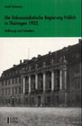 Buchcover Die linkssozialistische Regierung Frölich in Thüringen 1923