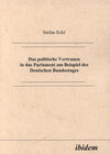 Buchcover Das politische Vertrauen in das Parlament am Beispiel des Deutschen Bundestages
