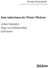 Buchcover Zum Aphorismus der Wiener Moderne