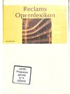 Buchcover Reclams Opernlexikon