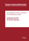 Buchcover Gedächtnisschrift für Günter Spendel