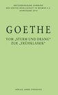 Buchcover Goethe - vom "Sturm und Drang" zur "Frühklassik"