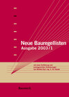 Buchcover Neue Bauregellisten - Ausgabe 2003/1