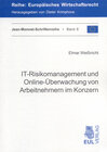 Buchcover IT-Risikomanagement und Online-Überwachung von Arbeitnehmern im Konzern
