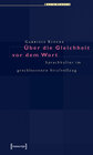 Buchcover Über die Gleichheit vor dem Wort