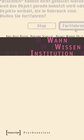 Buchcover Wahn - Wissen - Institution