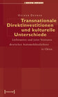 Buchcover Transnationale Direktinvestitionen und kulturelle Unterschiede