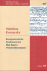 Buchcover Kompositorische Tendenzen bei Max Regers Sonaten für Violoncello und Klavier