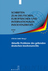 Buchcover Aktuelle Probleme des geltenden deutschen Insolvenzrechts