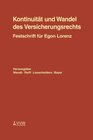 Buchcover Kontinuität und Wandel des Versicherungsrechts