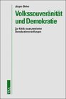 Buchcover Volkssouveränität und Demokratie