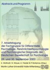 Buchcover Arbeitstagung der Fachgruppe für Differentielle Psychologie, Persönlichkeitspsychologie und Psychologische Diagnostik de