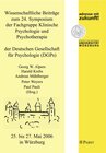 Buchcover Wissenschaftliche Beiträge zum 24. Symposium der Fachgruppe Klinische Psychologie und Psychotherapie der Deutschen Gesel
