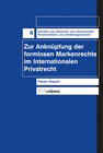 Buchcover Zur Anknüpfung der formlosen Markenrechte im Internationalen Privatrecht