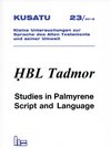 Buchcover ḤBL Tadmor