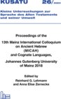 Buchcover Proceedings of the 13th Mainz International Colloquium on Ancient Hebrew (MICAH) and Cognate Languages, Johannes Gutenbe