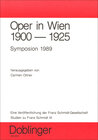 Buchcover Studien zu Franz Schmidt / Oper in Wien 1900-1925