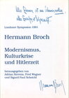 Buchcover Hermann Broch. Modernismus, Kulturkrise und Hitlerzeit