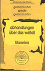 Buchcover Abhandlungen über das weltall, litaneien