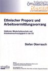 Buchcover Ethnischer Proporz und Arbeitsvermittlungsvorrang