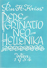 Buchcover Peregrinatio neohellenika