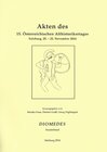 Buchcover Akten des 15. Österreichischen Althistorikertages Salzburg, 20. – 22. November 2014