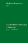 Buchcover Maya Rinderer. Standardabweichungen.